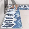 thumbnail image 2 of Kitchen Rugs Sets Of 2,Blue Chevron Geometric Boho Pattern Anti Fatigue Kitchen Mat Rugs Non Slip Washable,Decorative Kitchen Floor Mats for Kitchen,Sink,Laundry,17"X47", 2 of 5