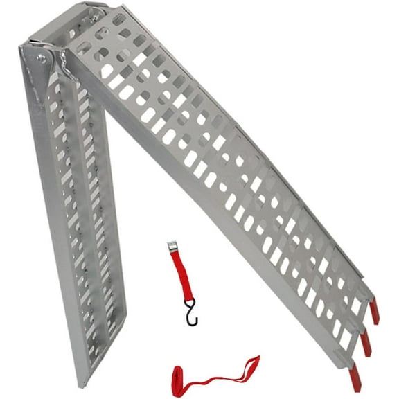 SEBLAFF 7.5L Loading Ramp with 750 Lbs Capacity Foldable Ramp Silver Replacement for ATV Motorcycles Trucks
