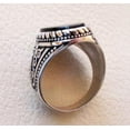 thumbnail image 4 of Black Onyx Mans Ring, Natural Flat Black Onyx Ring, Silver Jewelry, 925 Silver Ring, Birthday Gift, Heavy Mens Ring, Arabic Design, Ottoman Style Ring, Christmas, Turkey Mens Signet Ring, 4 of 5
