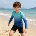 thumbnail image 2 of Boys Rash Guard Shirts, UPF 50+ Summer Long Sleeve Quick Dry Sun Protection Shirts, Youth Kids Water Shirts for Beach Surf, 2 of 4