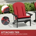 thumbnail image 3 of Pellebant High-Back Adirondack Chair Cushions, 50"x20"x2.5", Outdoor/Indoor Patio Cushions with Ties, Water-Resistant, Fade-Resistant, Comfortable Foam Padding (Cherry Red), 3 of 7