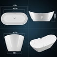 thumbnail image 4 of BouPower 59"/67" Acrylic Freestanding Bathtub, Deep Soaking Tub with Non-Slip Base, CUPC Certified Free Standing Tub, Chrome Drain Modern Bath Tub for Bathrooms, Ergonomic Design, White, 3 Styles, 4 of 7