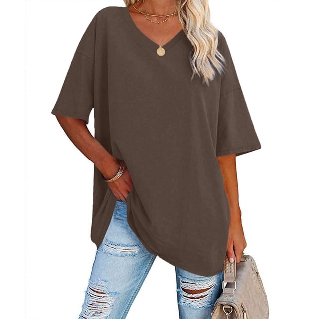 TINZ Ladies' Basic Solid Color V Neck Tee Long Sleeve Compression Shirts for Women Womens Solid Tees Raglan Shirts for Women Women's Shirts Summer Loose Fit Athletic Tops for Women T Shirt Women Pack