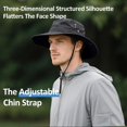 thumbnail image 5 of AirLoni 2 In 1 Breathable Fisherman Hat Wide Brim with Neck Flap and Removable Face Cover For Men & Women Fishing Hiking Camping Hats Black,One Size, 5 of 5