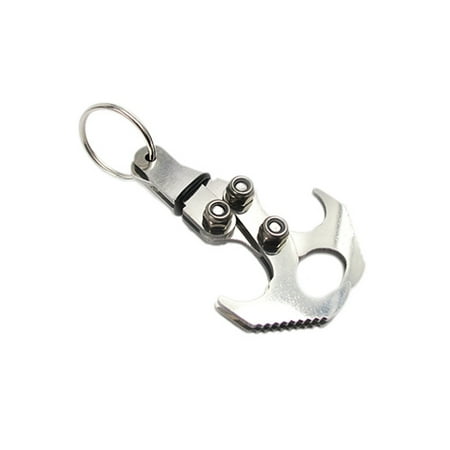 Steel Rescue 8 - Small Size Stainless Steel Gravity Hook Outdoor Foldable Grappling Serrated Claws Multifunctional Rescue EDC Tool Tactical Emergency Key Chains Camping Travel Kits Climbing