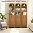 thumbnail image 7 of 64" Arched Bathroom Storage Cabinet, Kitchen Pantry Tall Cabinet with Adjustable Shelves, Freestanding Display Cabinet for Living Room, 7 of 7