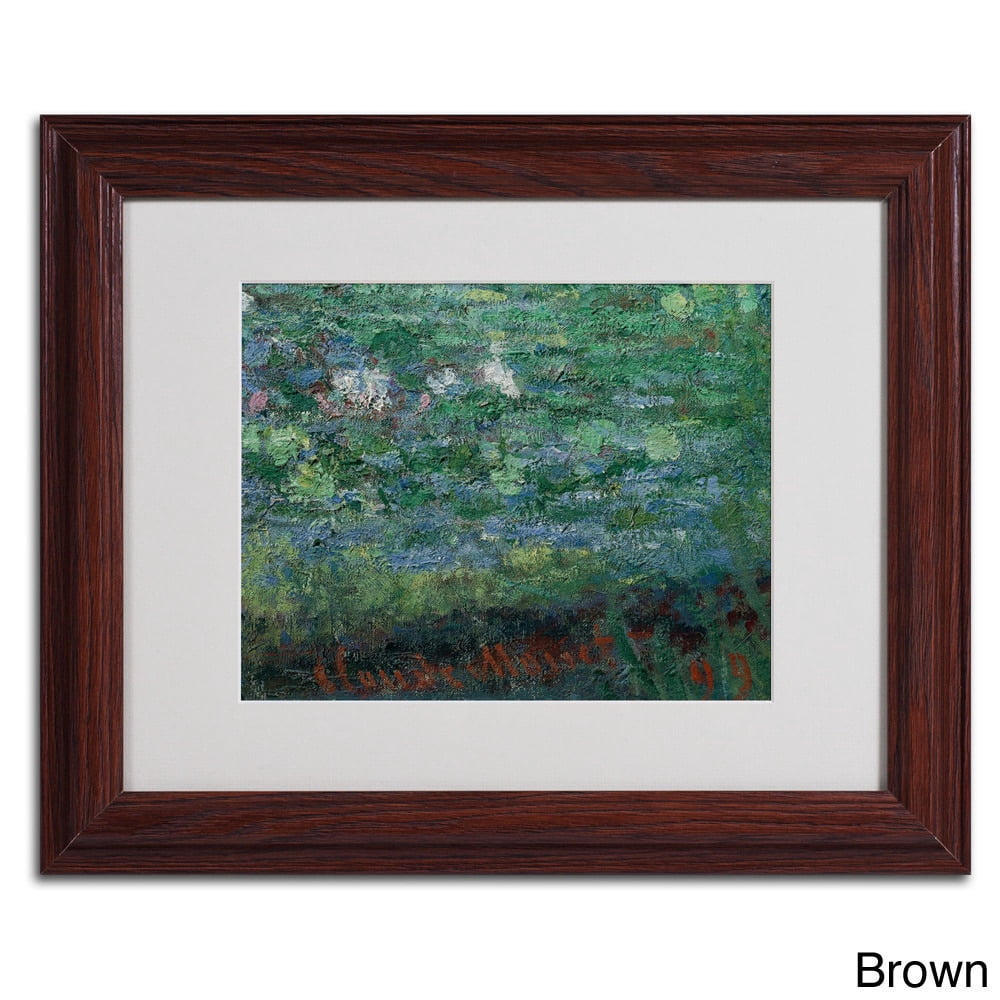 Trademark Fine Art "The Waterlily Pond Green" Canvas Art by Claude Monet, Wood Frame