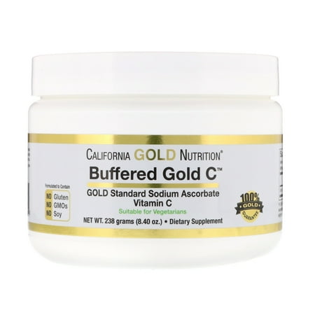 Worldwide Sport Nutrition Vitamins - California Gold Nutrition Buffered Gold C Non-Acidic Vitamin C Powder Sodium Ascorbate 8 40 oz 238 g