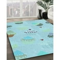 thumbnail image 3 of Ahgly Company Machine Washable Indoor Rectangle Transitional Tron Blue Area Rugs, 7' x 10', 3 of 7