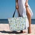 thumbnail image 4 of KLL Frog In Mermaid Print Large Beach Tote Bag Women Waterproof Sandproof Zipper Beach Tote Bag for Pool Gym Grocery Travel with Wet Pocket, 4 of 7