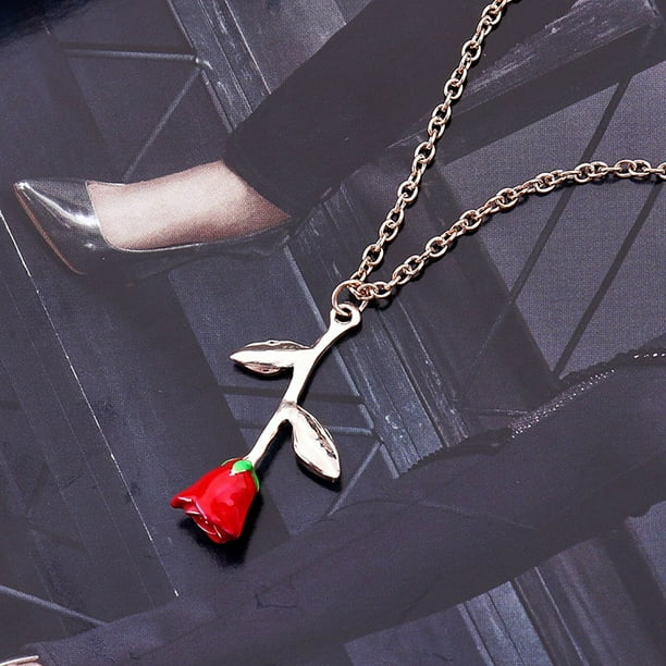 Collar para mujer, Joyas para mujer, Joyas para mujer Collar de rosas para mujer Collar con colgante de flor de rosa Cadena para el cuello Joyas el collar