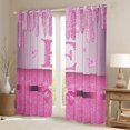 thumbnail image 2 of Manfei Letter Monogrammed E Blackout Curtains Set of 2 (52x84 Each) for Kids Children Girls,Dreamy Princess Window Curtains,Cute Butterfly Bowknot Curtains and Drapes,Bling Glitter Decor, 2 of 6