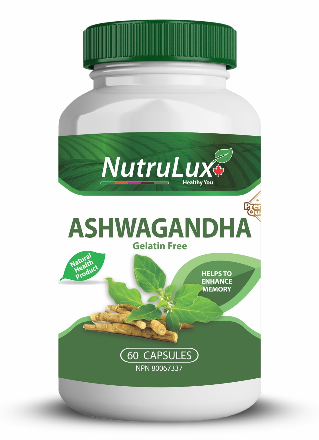 NutruLux Ashwagandha ( 500 mg Ashwagandha ) Halal Gelatin Free Capsules