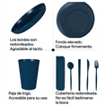 thumbnail image 3 of "Vajilla De 36pzs Juego Cocina Paja Trigo Ecológico  Azul ", 3 of 5