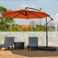 thumbnail image 3 of Patiojoy 10FT Patio Offset Umbrella 8 Ribs Cantilever Umbrella w/Crank for Poolside Yard Lawn Garden Orange, 3 of 10