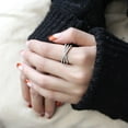 thumbnail image 5 of Womens Silver Rings High polished (no plating) 316L Stainless Steel Ring with AAA Grade CZ in Clear DA124, 5 of 5