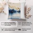 thumbnail image 2 of Ethan Taylor Landscape and Nature Throw Pillow Soft Cushion Cover 'Mountain Echoes Mountains' Modern Pattern Decorative Square Accent Pillow Case, 16x16 Inches, Blue, Gold, 2 of 5