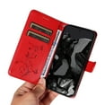 thumbnail image 7 of Allyechgroup Wallet Case for Apple Google Pixel 8 Pro, Butterfly Floral Embossed Premium PU Leather Shockproof Flip Stand Cards Slots Hand Wrist Phone Case for Apple Google Pixel 8 Pro, Red, 7 of 7