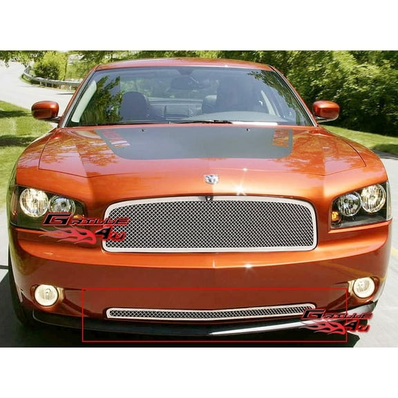 APS Compatible with Dodge Charger 2005-2010 Lower Bumper Stainless Steel Chrome Mesh Front Grill Grille Insert D76439T