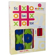 Rubbabu Classic Game of Tic Tac Toe Handmade Natural Rubber Foam Enhances Tactile and Fine Motor Skills - Safe Sustainable Toys and Games for Early Development Logic and Reasoning