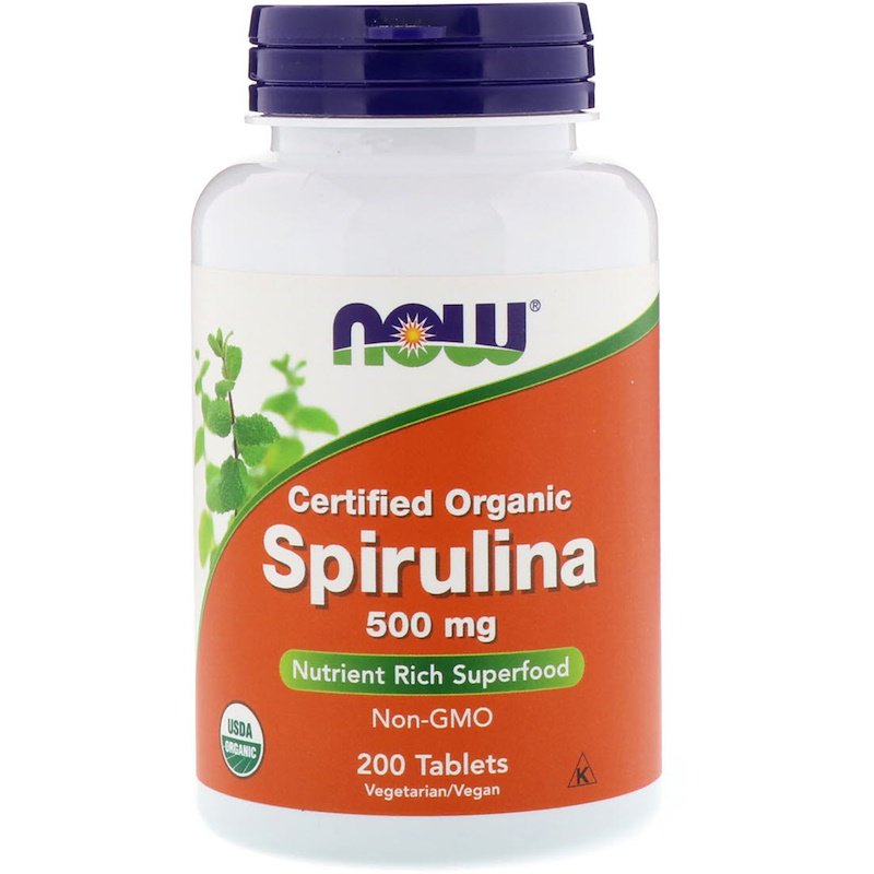 Now Foods, Certified Organic Spirulina, 500 mg, 200 Tablets(pack of 6