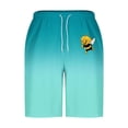 thumbnail image 4 of Sentmoon Mens Golf Shorts Breathable Summer Straight High Waist Running Shorts Drawstring Bee Print Gradient Color Basketball Shorts Side Pockets 2025 Athleisure for Leisure Wear Sky Blue XXXXXL, 4 of 5