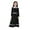 Black, variant on Dresses for Girls Ethnic Summer Color Contrast Long Sleeve Long Skirt Kids Outfits