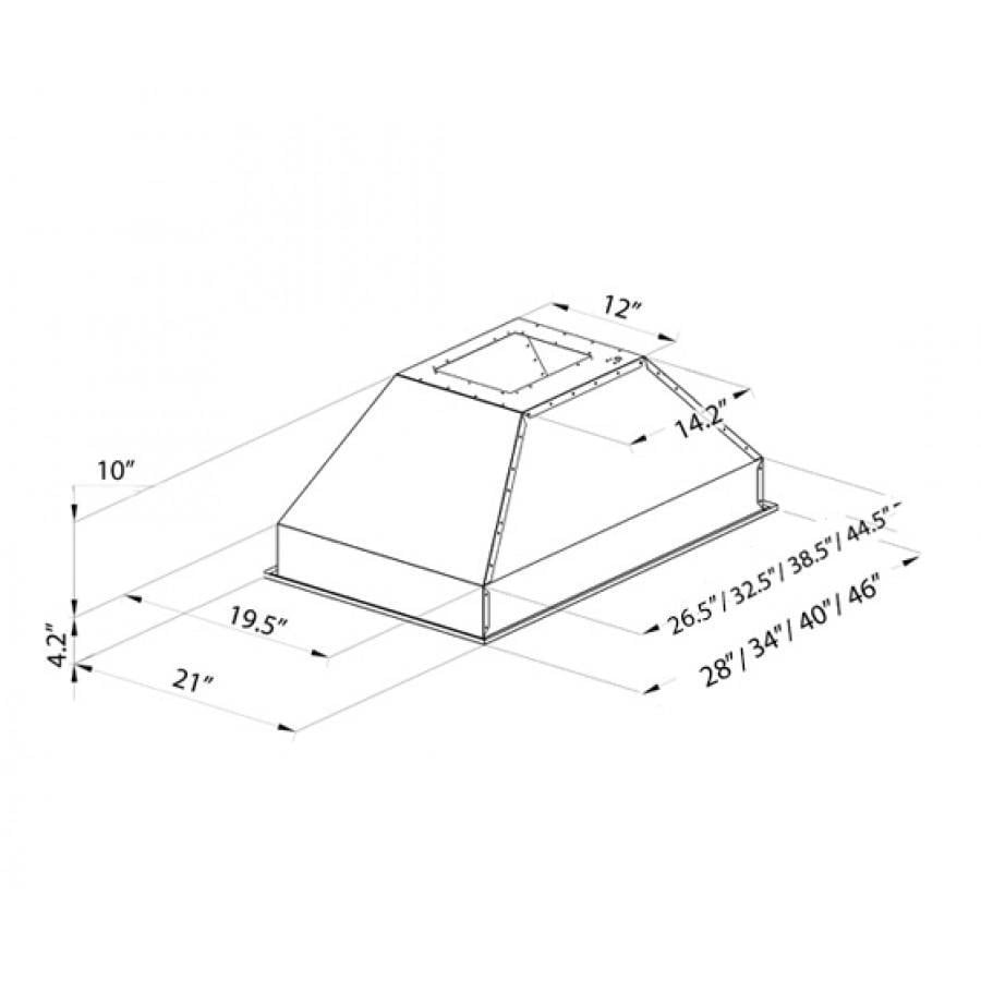 ZLINE 28 in. Range Hood Island Insert in Stainless Steel (721i-28)
