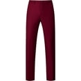thumbnail image 4 of Trajes de esmoquin para hombre, 3 piezas, corte ajustado, traje informal, chaqueta, dos botones, boda, baile de graduación, chaquetas, chaleco y pantalones (rojo vino, L) JAMW Sencillez, 4 of 5