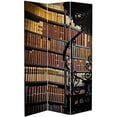 thumbnail image 3 of ORIENTAL Furniture Tall Double Sided Library Canvas Room Divider, 6', 3 of 3