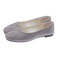 thumbnail image 2 of Domzle Women's Flats Shoes Faux Suede Ballet Flats Dress Shoes Round Toe Comfortable Slip on Shoes for Women Work Loafers Shoes Gray, 2 of 5