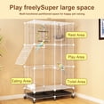 thumbnail image 3 of Qiyester Bird Cages Portable Large Metal Birdcage with Wheels Food Water Bowls for Parakeet, Lovebirds, Ringneck, Cockatiels (White), 3 of 10