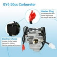 thumbnail image 3 of GY6 150cc PD24J Carburetor Ignition Coil Starter Solenoid Relay CDI Kit for GY6 125cc 150cc Taotao Scooter Moped ATV Go Kart 157QMJ Engine Kymco Roketa Jonway Parts with 78 inch Throttle Cable, 3 of 9