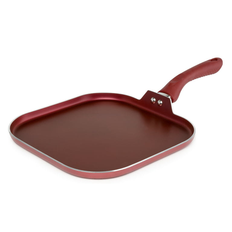 Ecolution Non-Stick Griddle Pan Dishwasher Safe, Silicone Handle, Specialty  Cookware for Family, Griddle-11 Inch, Crimson Sunset