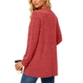 thumbnail image 4 of Womens Cardigan Lightweight Long Sleeve Knit Cardigan Sweaters Fall Casual Open Front Shirts Red,XL, 4 of 9