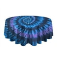 thumbnail image 5 of Blue Tie Dye Pattern Round Tablecloth 60"x60",Wrinkle Wipeable Table Cloth for Kitchen Dining Room Picnic Patio Party, 5 of 6