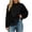 Black, variant on Zpanxa Womens Crewneck Sweatshirt Lace Hem Loose Fit Casual Solid Color Long Sleeve Pullover for Winter