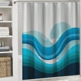 thumbnail image 6 of Orinice  Blue Ombre Shower Curtain Set, Abstract Ocean Shower Curtain, Light Blue Striped Standard Shower Curtain for Modern Bathroom Decor, Aqua Beach Waves Fabric Shower Curtain,  60x72, 6 of 7