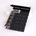 thumbnail image 5 of Tarjeta de Expansión R34A PCI-e 5.0 X16 A 4 Puertos M.2 NVMe Unidad de Estado Sólido SSD M.2 NVMe 128 Gbps Gen 5 Adaptador Dividido de 4 Discos, 5 of 5