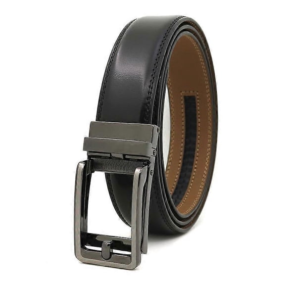 Belt for men -Black-Mens Leather Belt 115cm for Dress and Casual - Micro Adjustable Belt Fit Everywhere