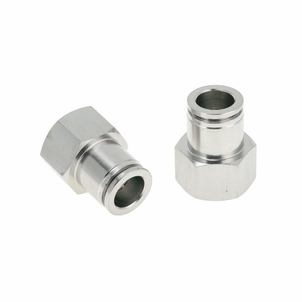 Conectores de aire de 1/2" hembra para manguera de aire, 2 piezas, acero inoxidable 304, tono plateado
