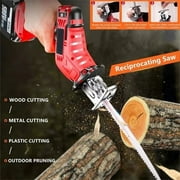 21V Cordless Reciprocating Saw,Electric Hand Saw Sawzall Cordless with 2 Rechargeable Battery & Fast Charger, 8 Saw Blades for Wood/Metal/PVC Pipe Cutting
