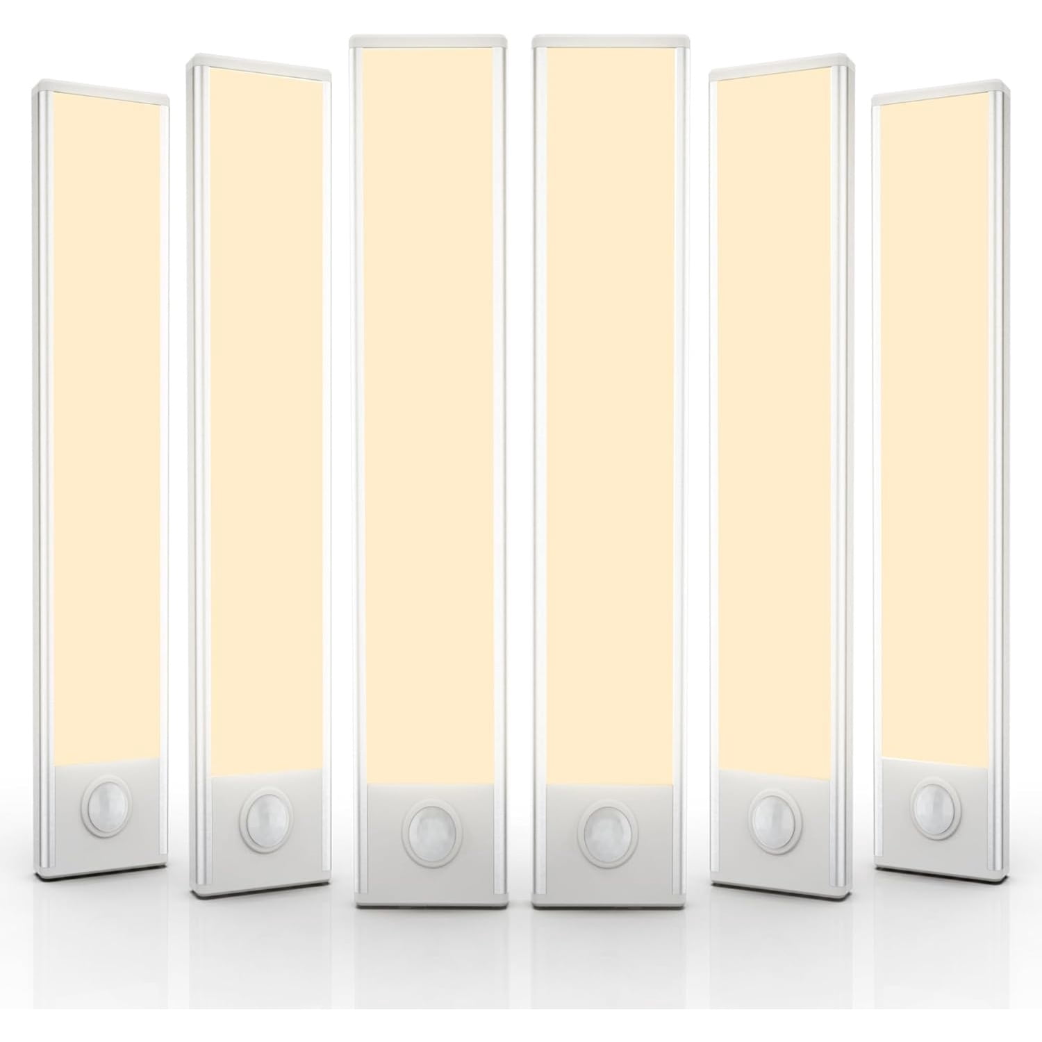 6 Pack Under Cabinet Lights Wireless, 50 LED Motion Sensor Light Indoor Rechargeable Magnetic Closet Lights Battery Operated, Under Counter Lights for Kitchen, Wardrobe, Stairs, Warm Light