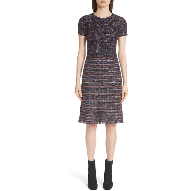 Vestido Midi de punto de cinta St. John Mujer azul 8