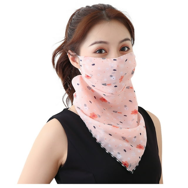 Foulard Imprimée de Protection Solaire pour Femmes Foulard de Cou Anti-Poussière Masques