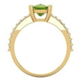 thumbnail image 4 of 3.96ct cushion cut green natural peridot 14k yellow gold Bridal Wedding Engagement Promise Anniversary Ring for Women size 8.25, 4 of 7