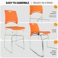 thumbnail image 4 of Ktaxon Stackable Chairs 4 Pcs, Plastic Stacking Chairs with Removeable Back for Wedding, Meeting, Conference, Commercial Use, Orange, 4 of 7