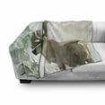 thumbnail image 3 of Antlers Soft Flannel Fleece Blanket, Moose in Winter Forest Wildlife Reindeer Christmas Theme Watercolor Painting Style, Cozy Plush for Indoor and Outdoor Use, 50" x 70", Beige Green, by Ambesonne, 3 of 6