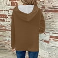 thumbnail image 4 of Comdrip Waffle Hoodie Women, Tops Pullover Women Casual Button Autumn Solid Winter Hoodie Women's Blouse Womens Hoodies Brown 3XL, 4 of 5