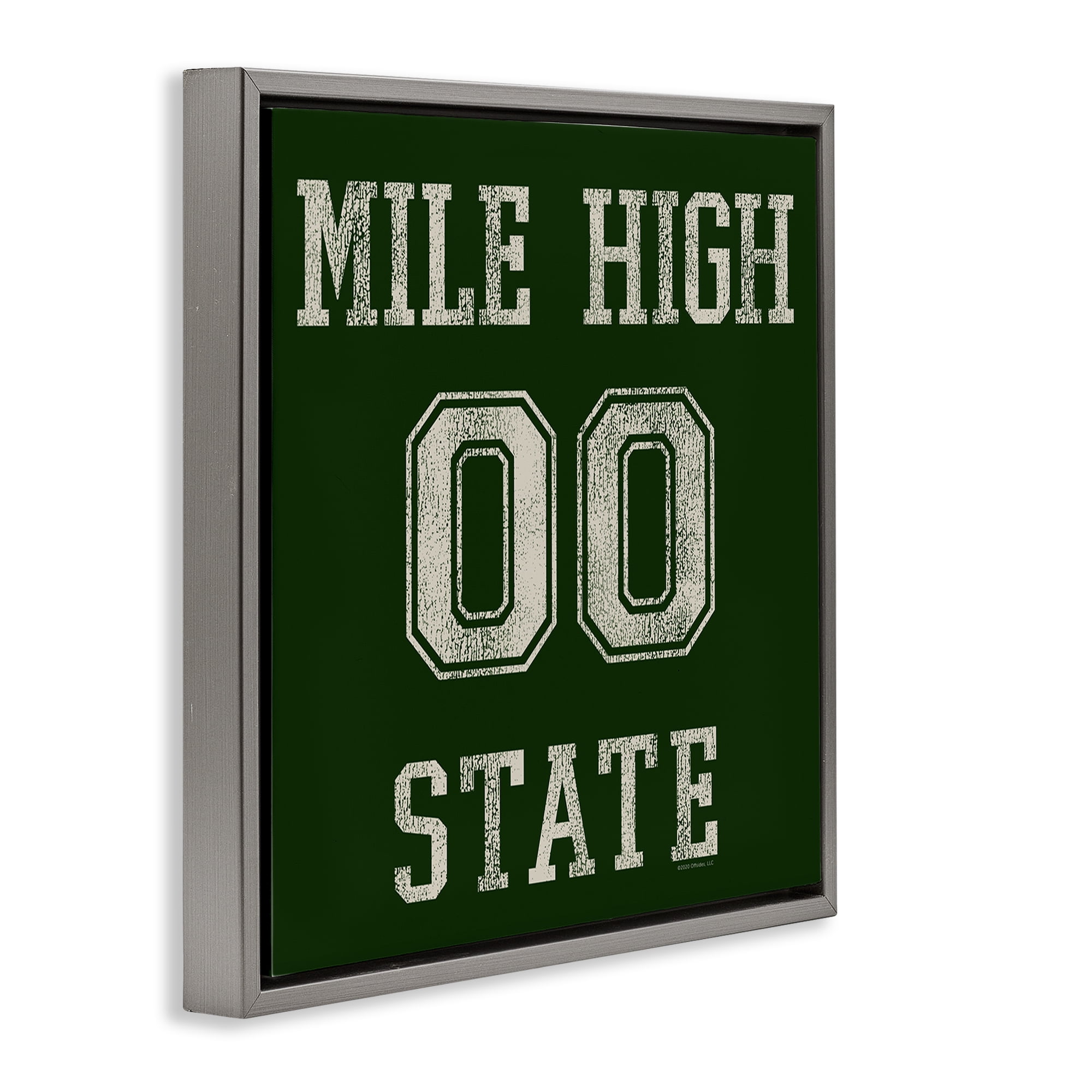 Stupell Industries Vintage Mile High State Novelty & Humor Painting Gray Floater Framed Canvas Art Print Wall Art, 25 x 25